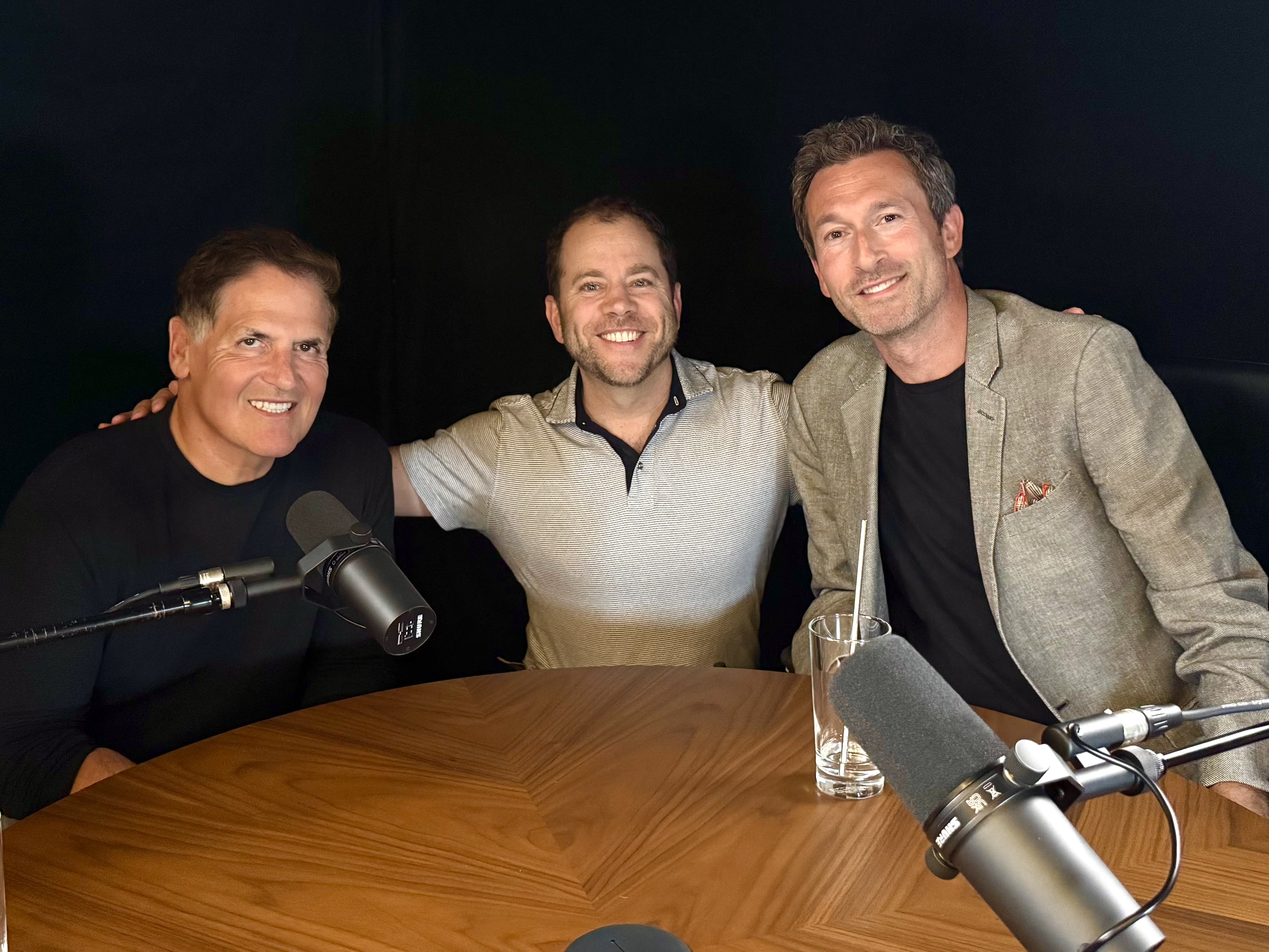 Aaron Lazar and collaborators recording a conversation together